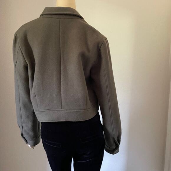 Anine Bing Military Green Cropped Wool Dallas Jacket military equestrian western - Picture 5 of 11